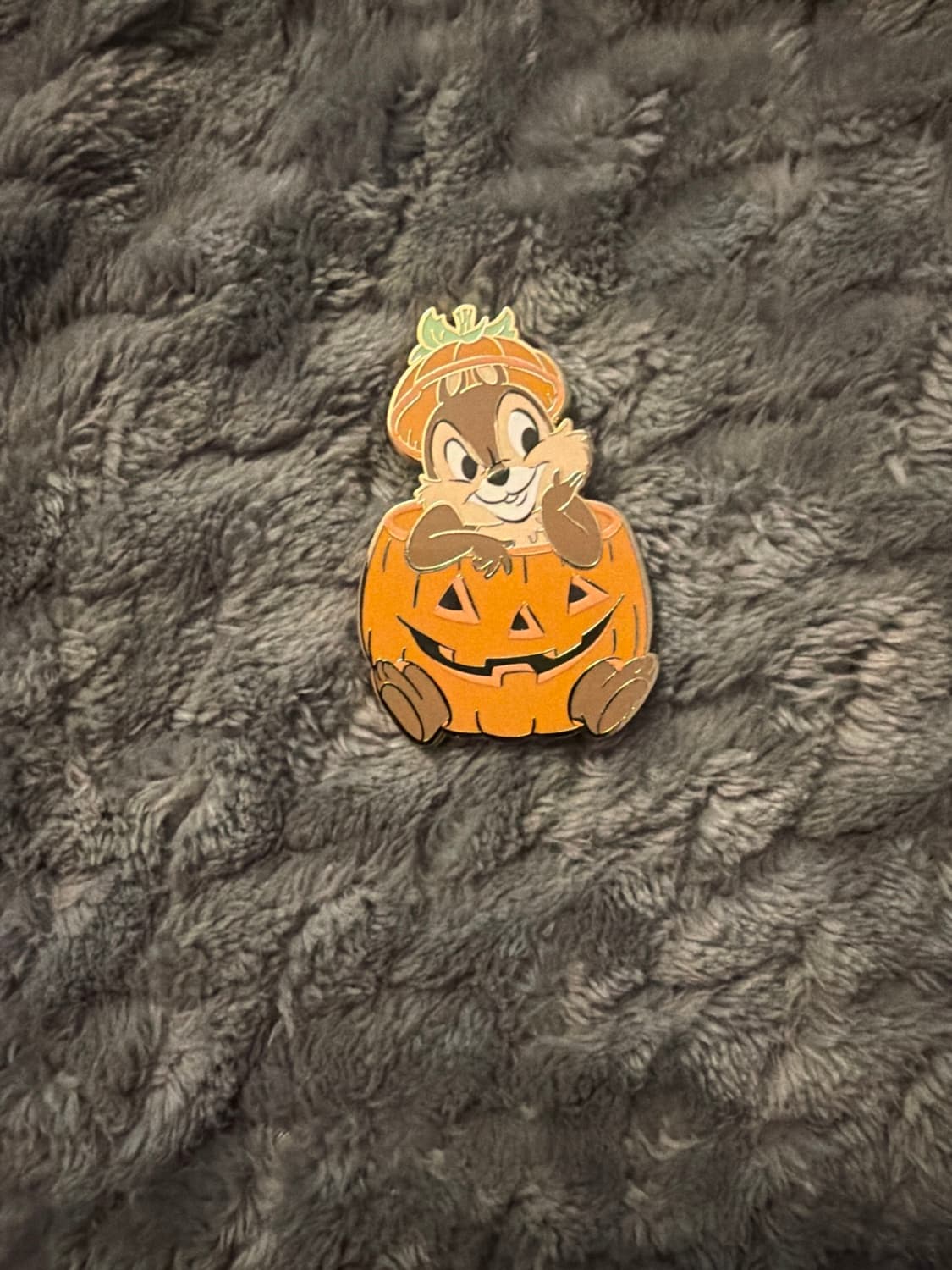 Chip in Jack-o'-Lantern Halloween Pin