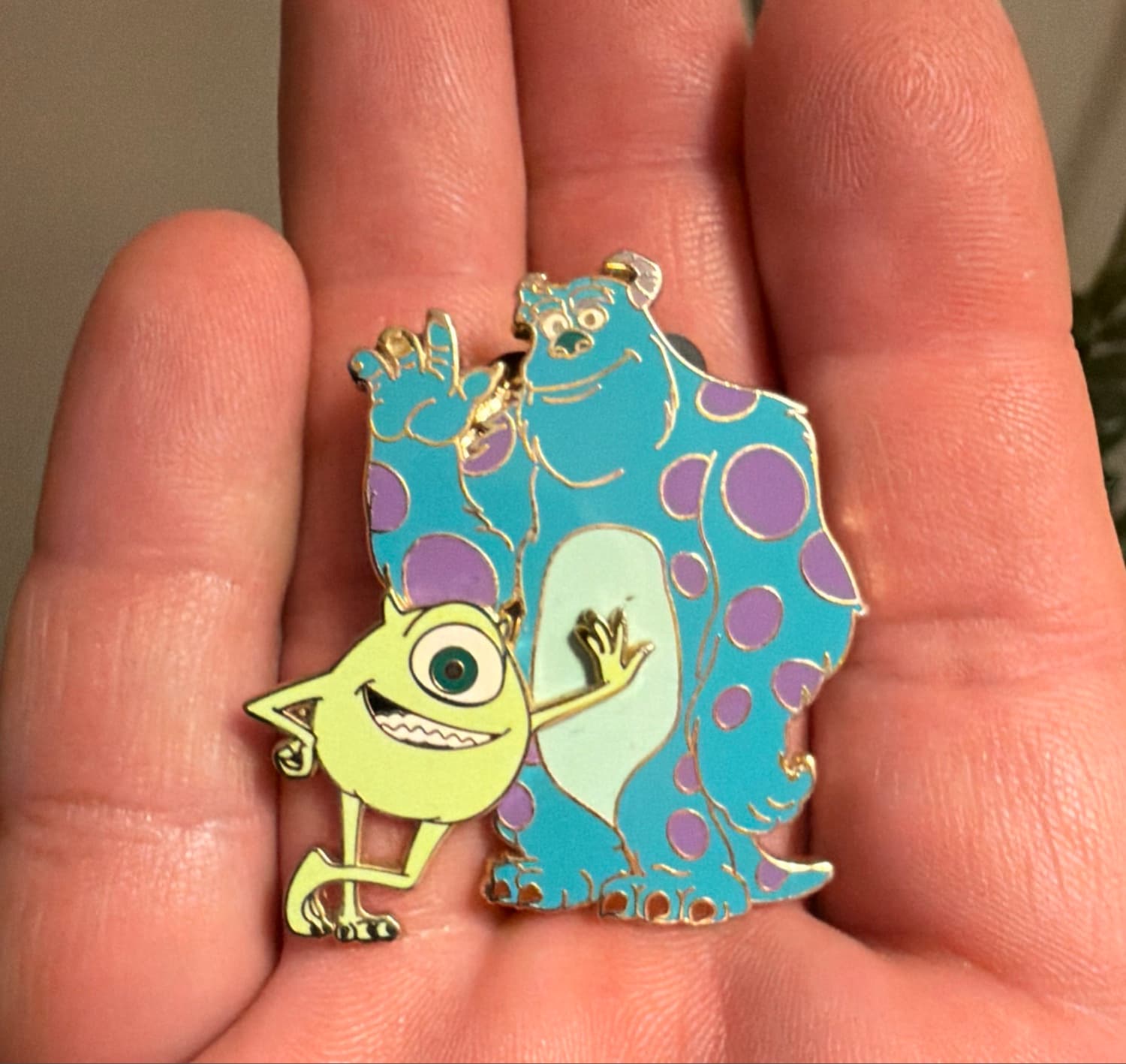Monsters Inc. Mike Wazowski and Sulley Waving Pin