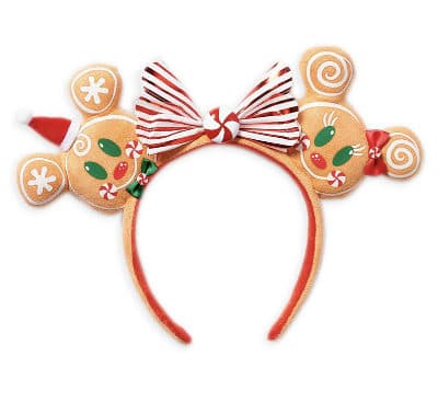 Gingerbread Mickey and Minnie Mouse Ear Headband