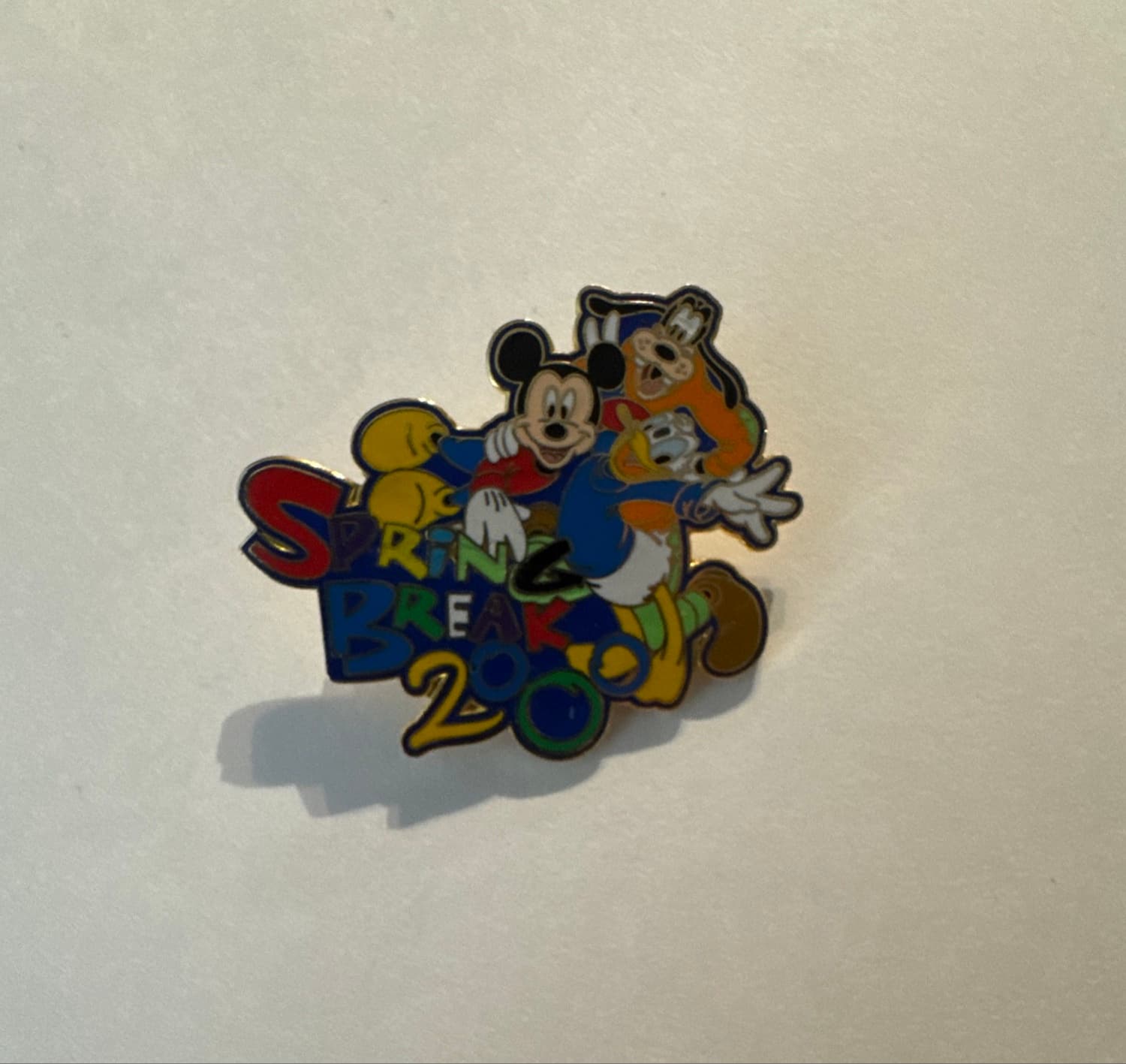 Disney Pin Spring Break With Mickey Donald & Goofy Millennium Logo 2000 front