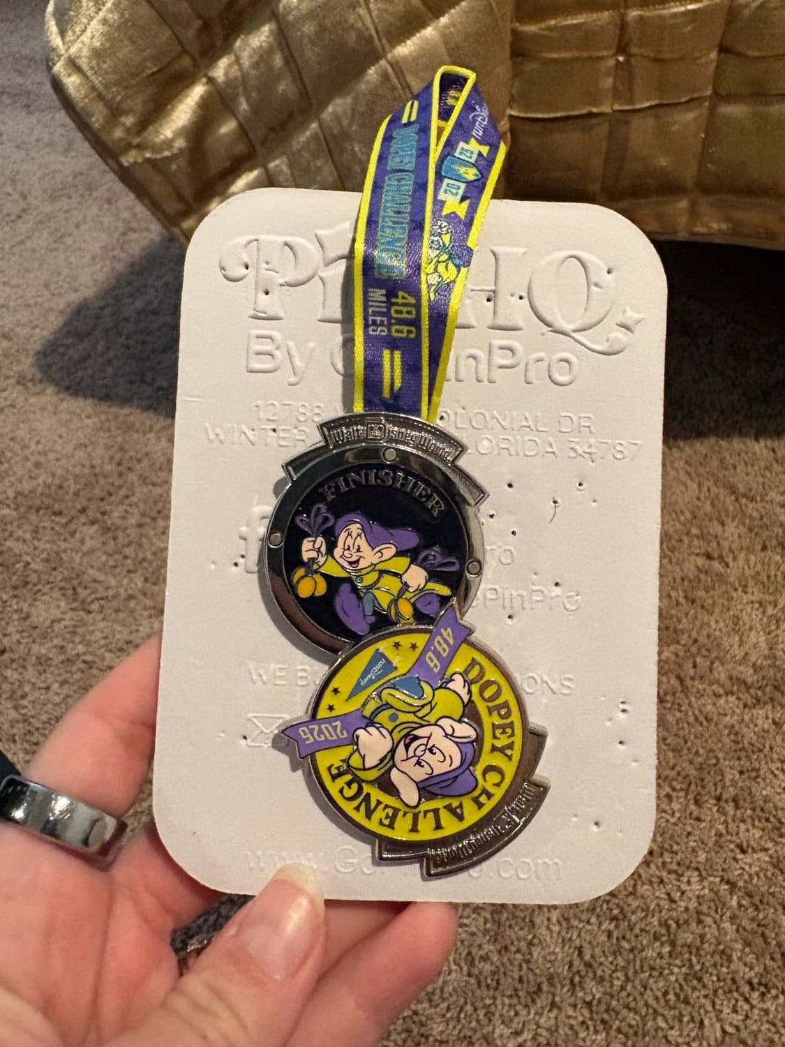 RunDisney Walt Disney World Marathon Dopey Challenge 48.6 Miles Medal Pin 2024