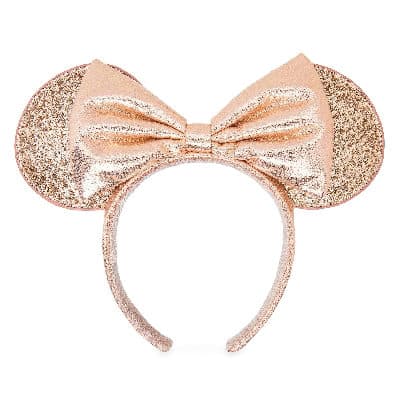 Rose Gold Glitter Minnie Mouse Ear Headband