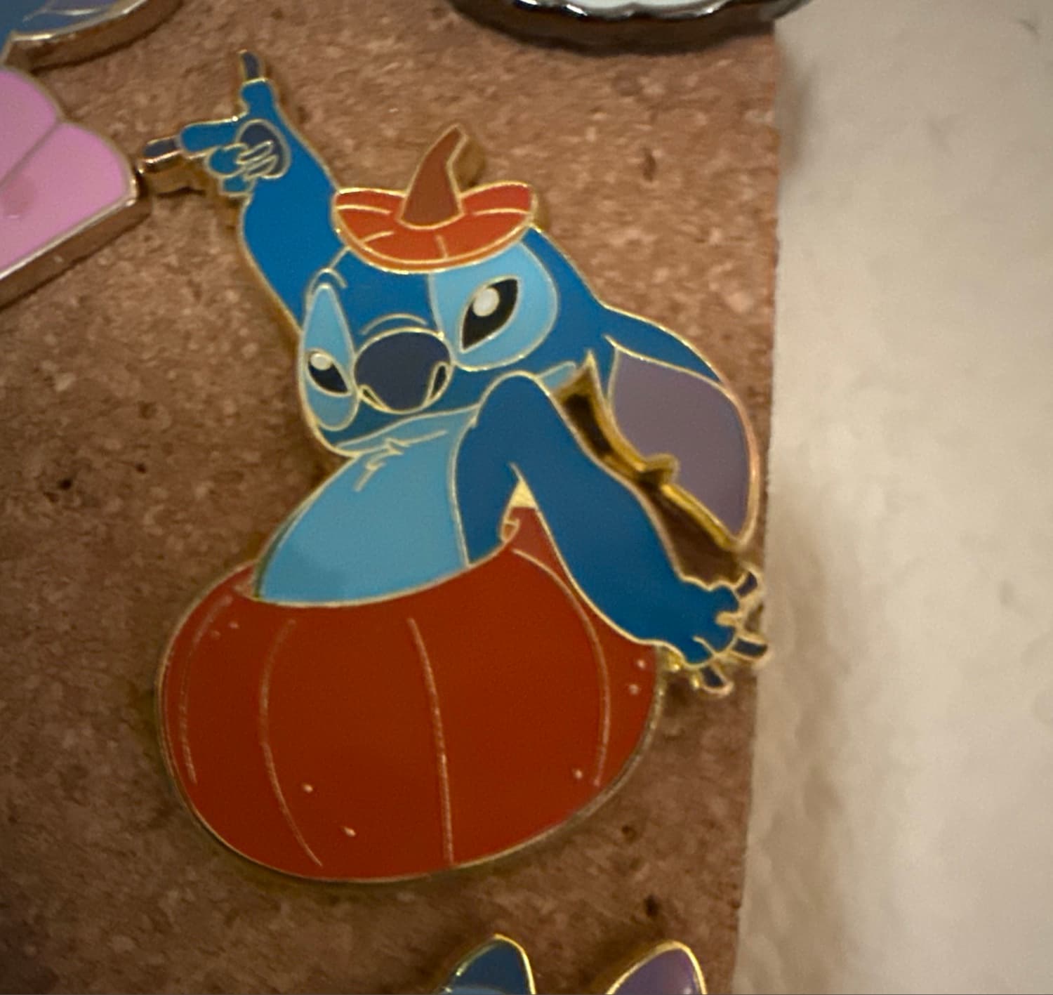 Stitch popping out of pumpkin front