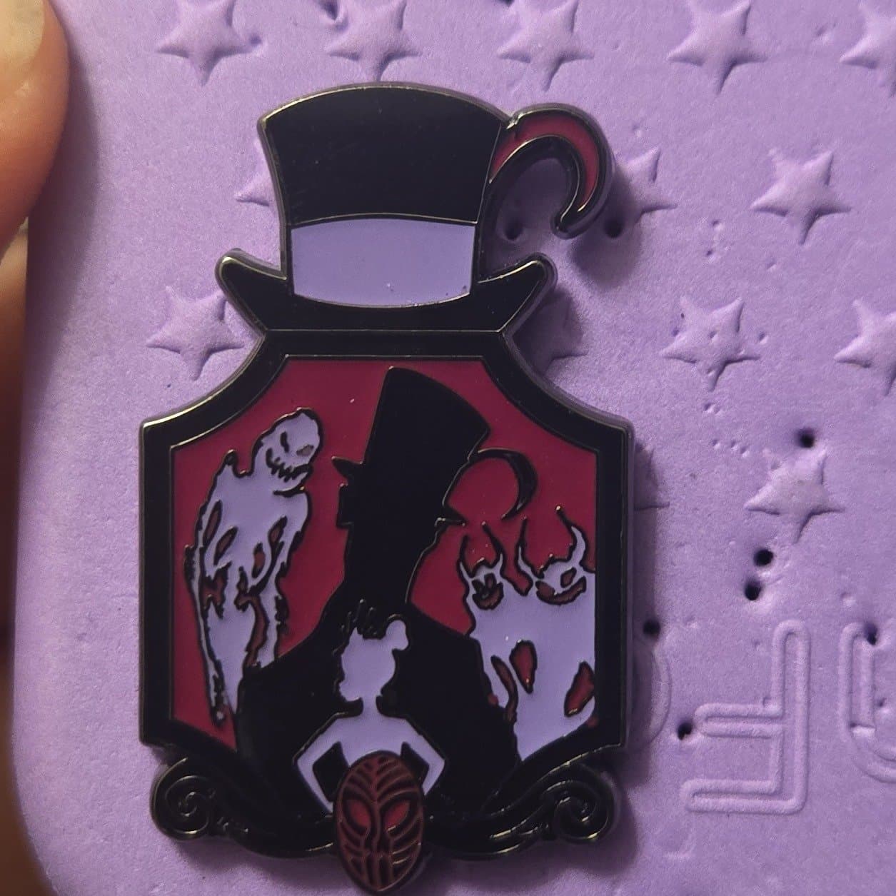 Loungefly Disney The Princess and The Frog Dr. Facilier Silhouette Glitter Enamel Pin - BoxLunch Exclusive front