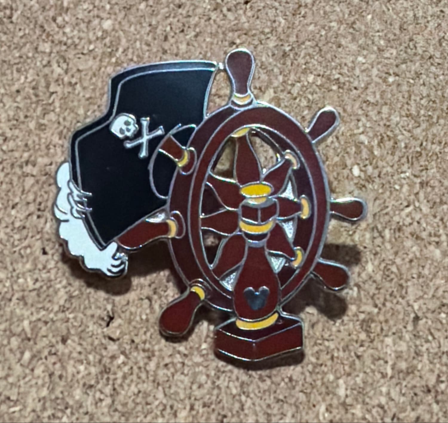 Ship Wheel Pirate Hidden Mickey Pin