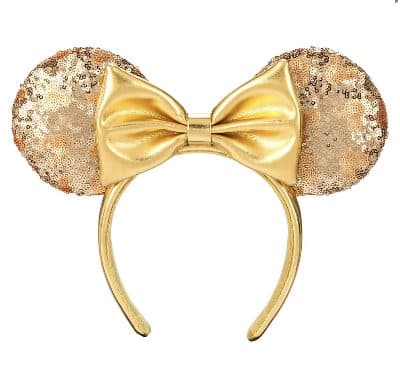 Gold Sequin Minnie Mouse Ear Headband