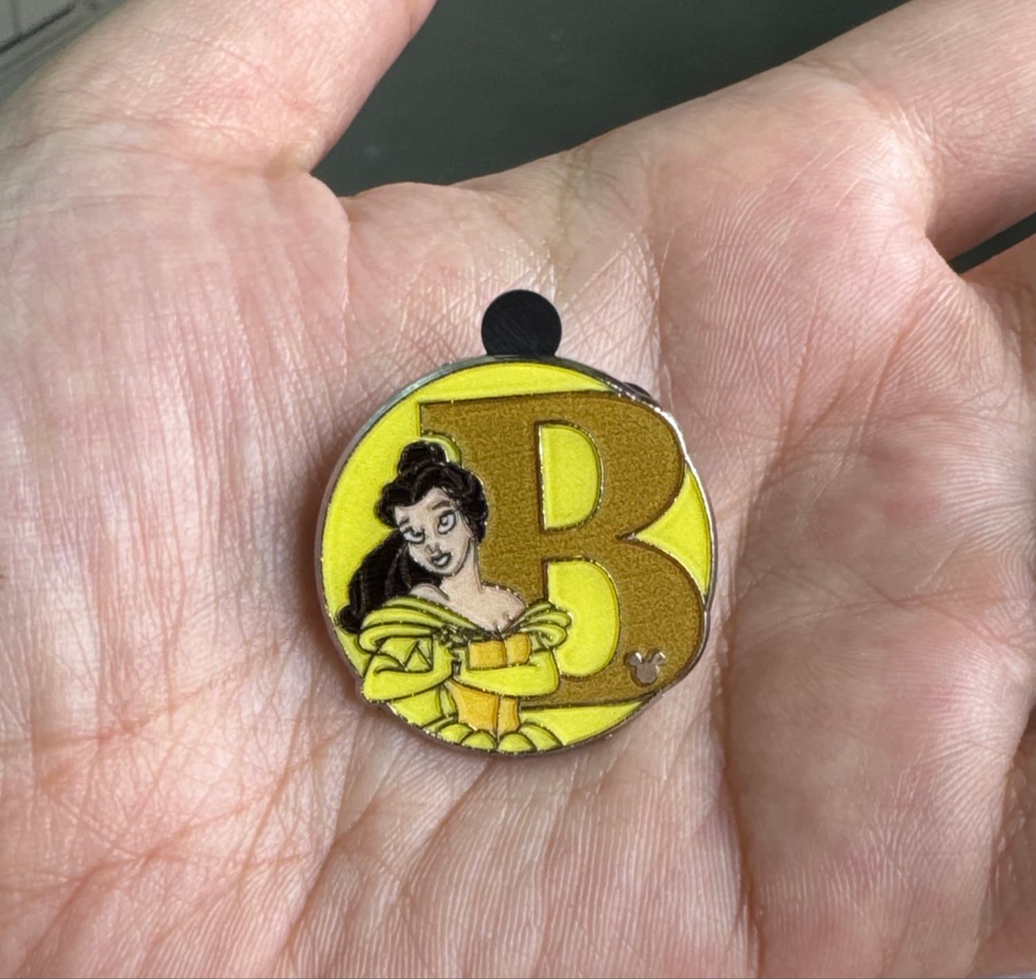 Hidden Mickey Pin - Alphabet B - Belle