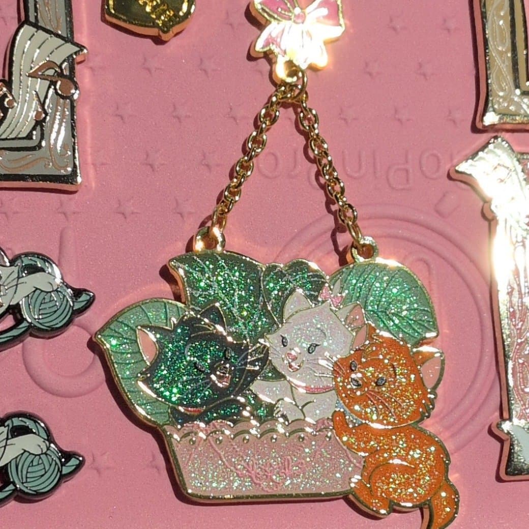 Loungefly Disney The Aristocats Kittens Glitter Dangle Planter Pin