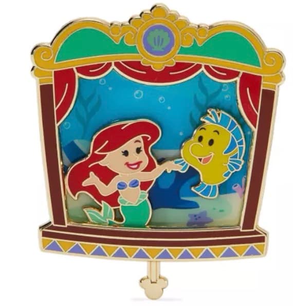 Disney Magical Theater Ariel & Flounder Slider Pin – The Little Mermaid front