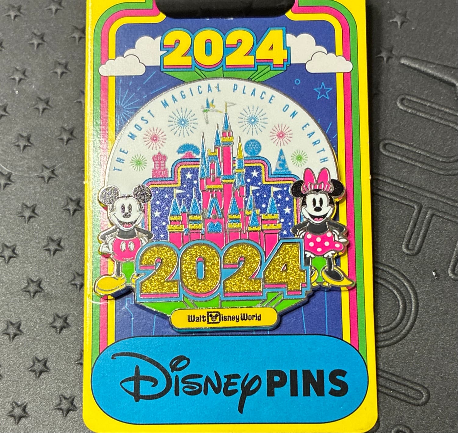 Mickey and Minnie Mouse 2024 Walt Disney World Cinderella Castle Pin front