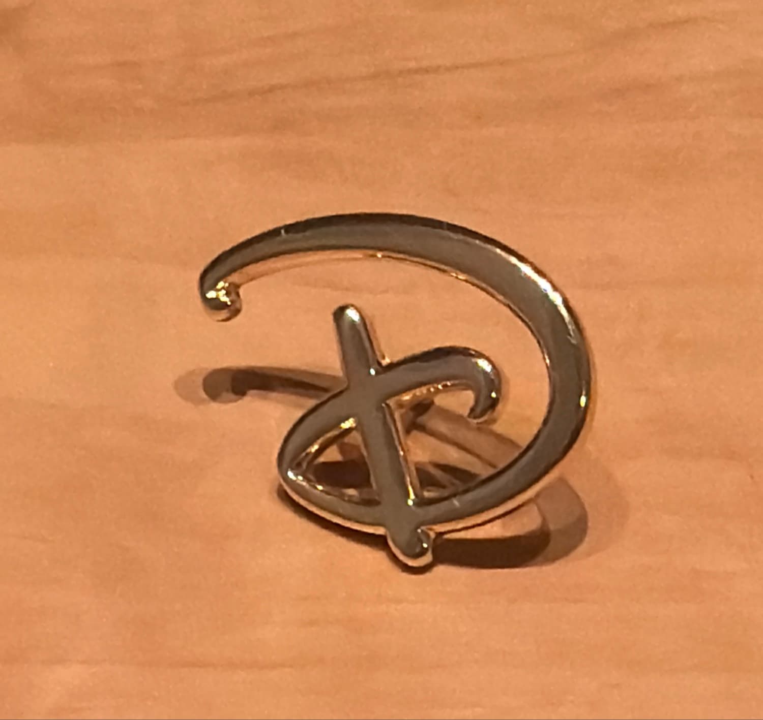 Disney Parks Stylized D Logo Pin - Gold