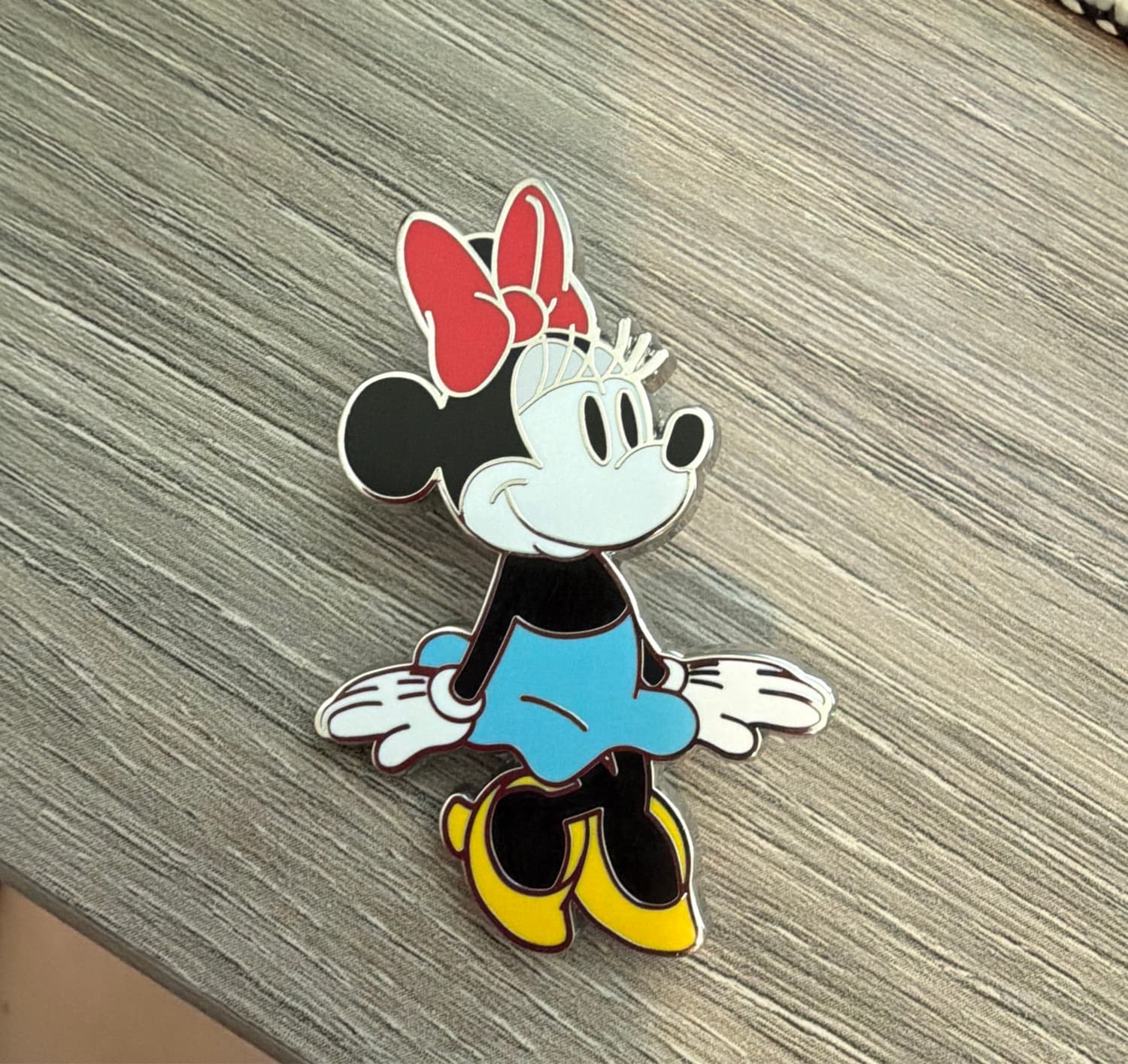 Disney Minnie Mouse Blue Dress Enamel Pin front