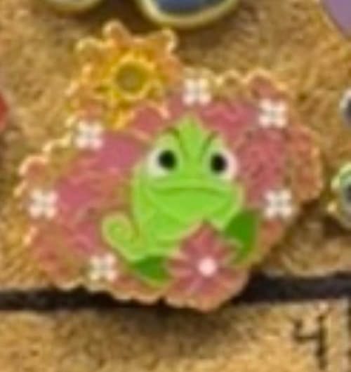 Loungefly Disney Princess Sidekicks Floral Frames Tangled Pascal Rapunzel Pin