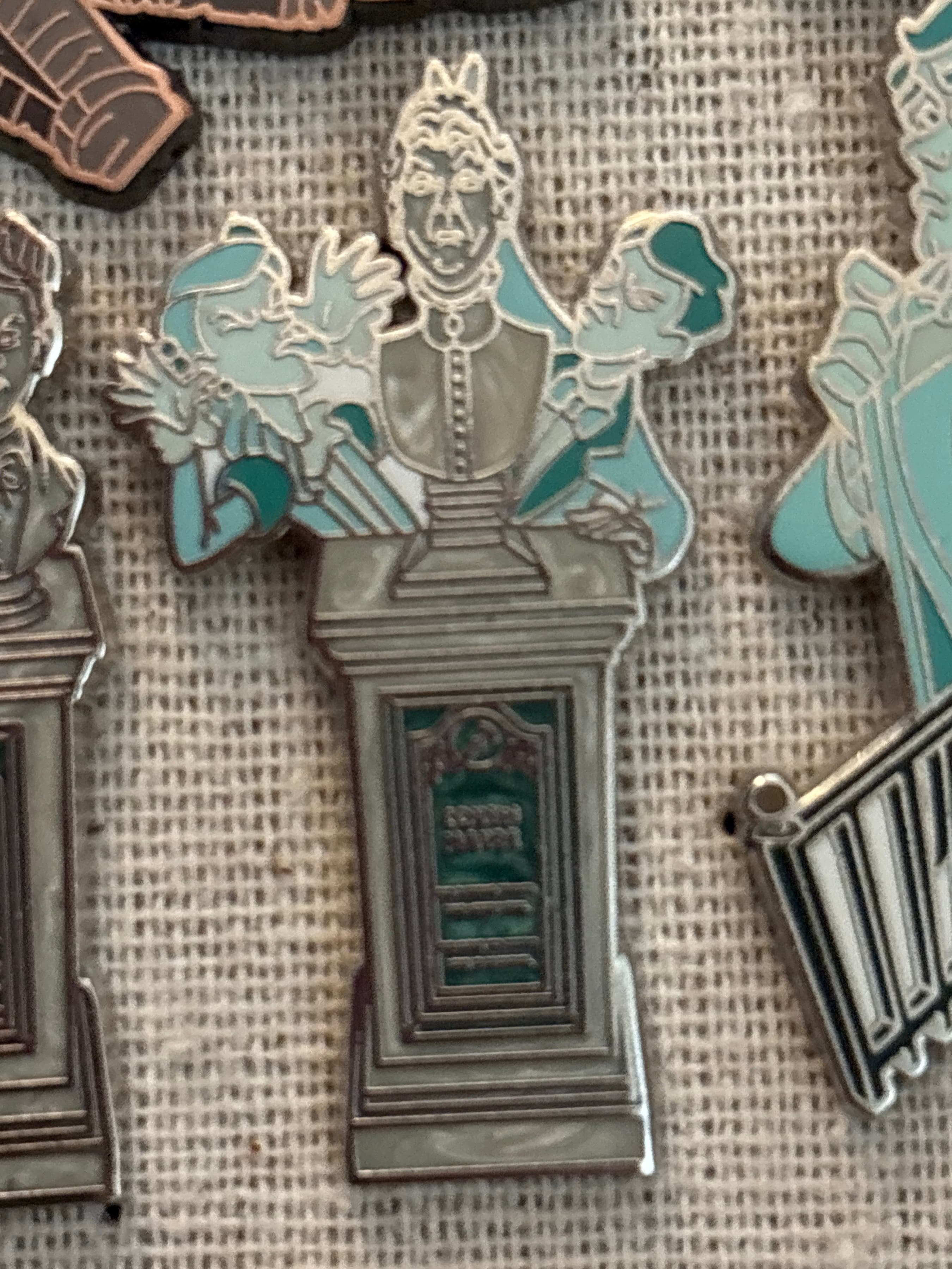 Wellington and Forsythia and Cousin Maude's Statue - Magic Kingdom's Haunted Mansion Interactive Graveyard Queue Mystery Collection
