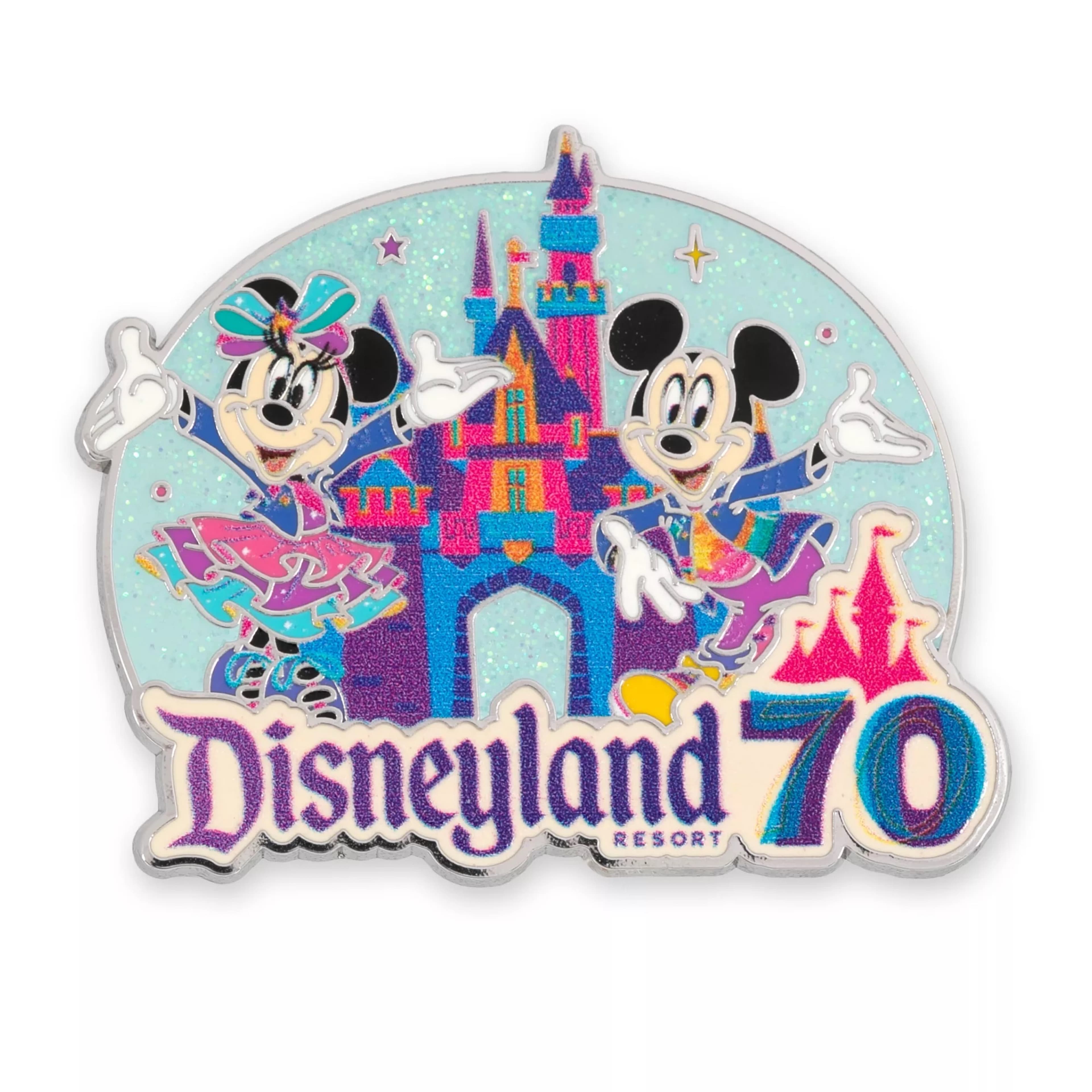 Disneyland 70th Anniversary Mickey Mouse and Minnie Mouse Sleeping Beauty Castle