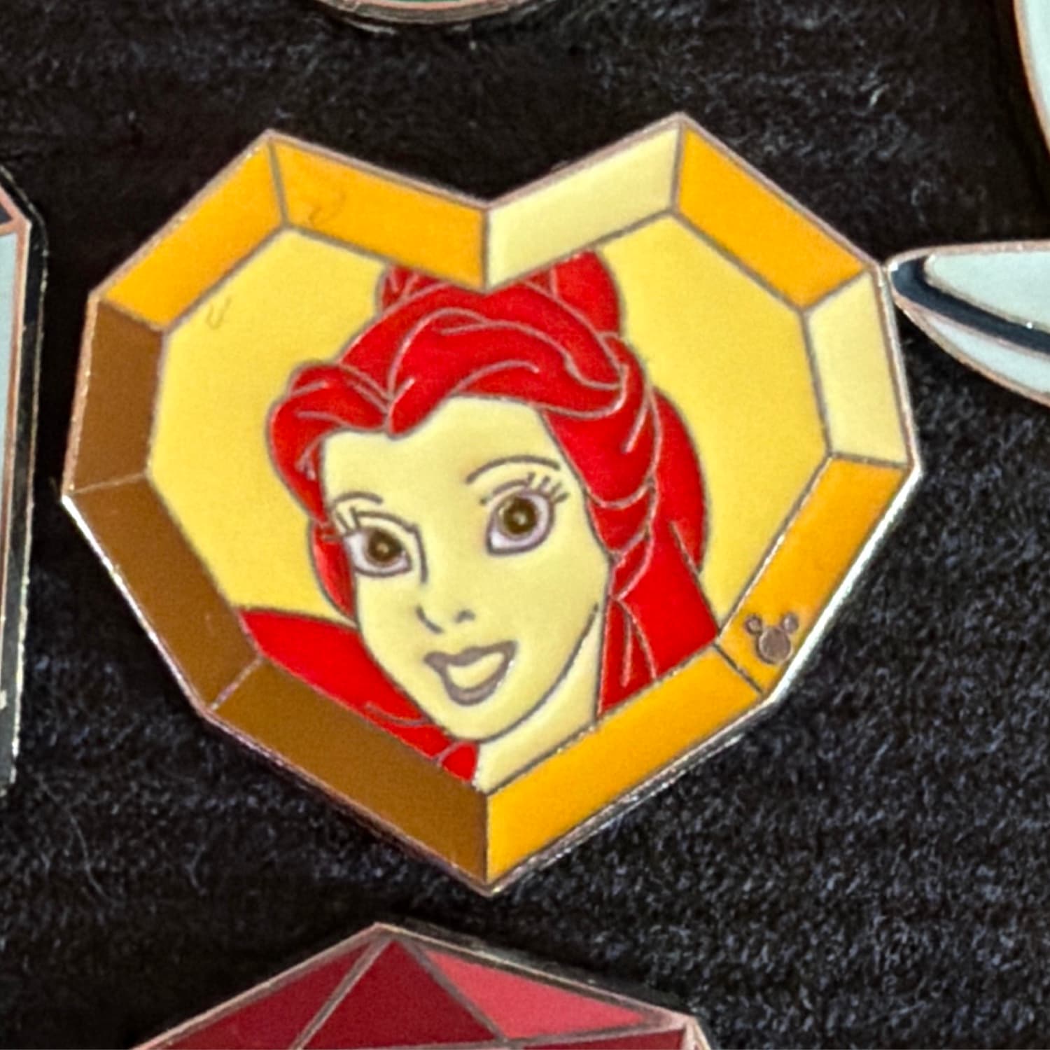 Belle Princess Gem Hidden Mickey Pin