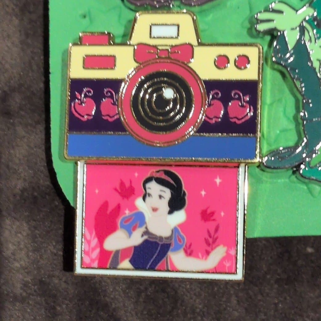 Snow White Princess Instant Camera Slider Pin front