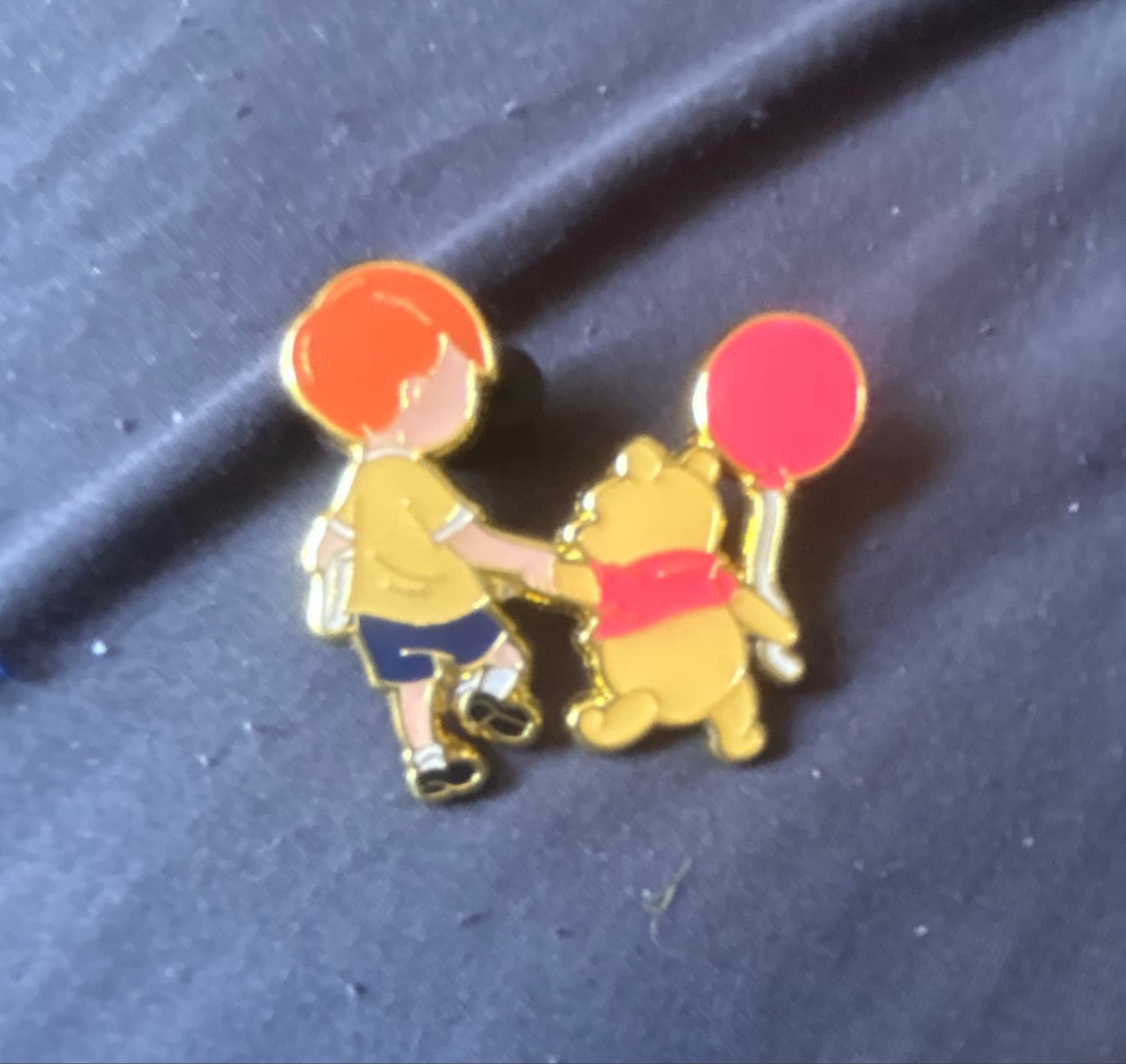 Winnie the Pooh and Christopher Robin with Balloon Pin front