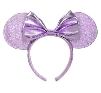Lilac Purple Metallic and Glitter Minnie Mouse Ears