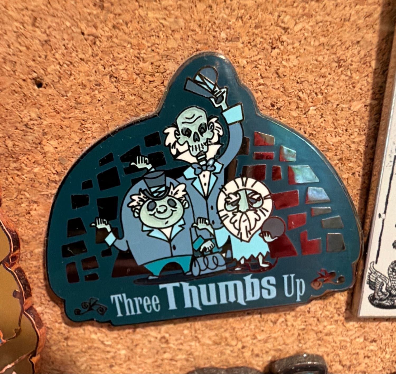 Disney Parks Haunted Mansion Hitchhiking Ghosts Three Thumbs Up Pin front