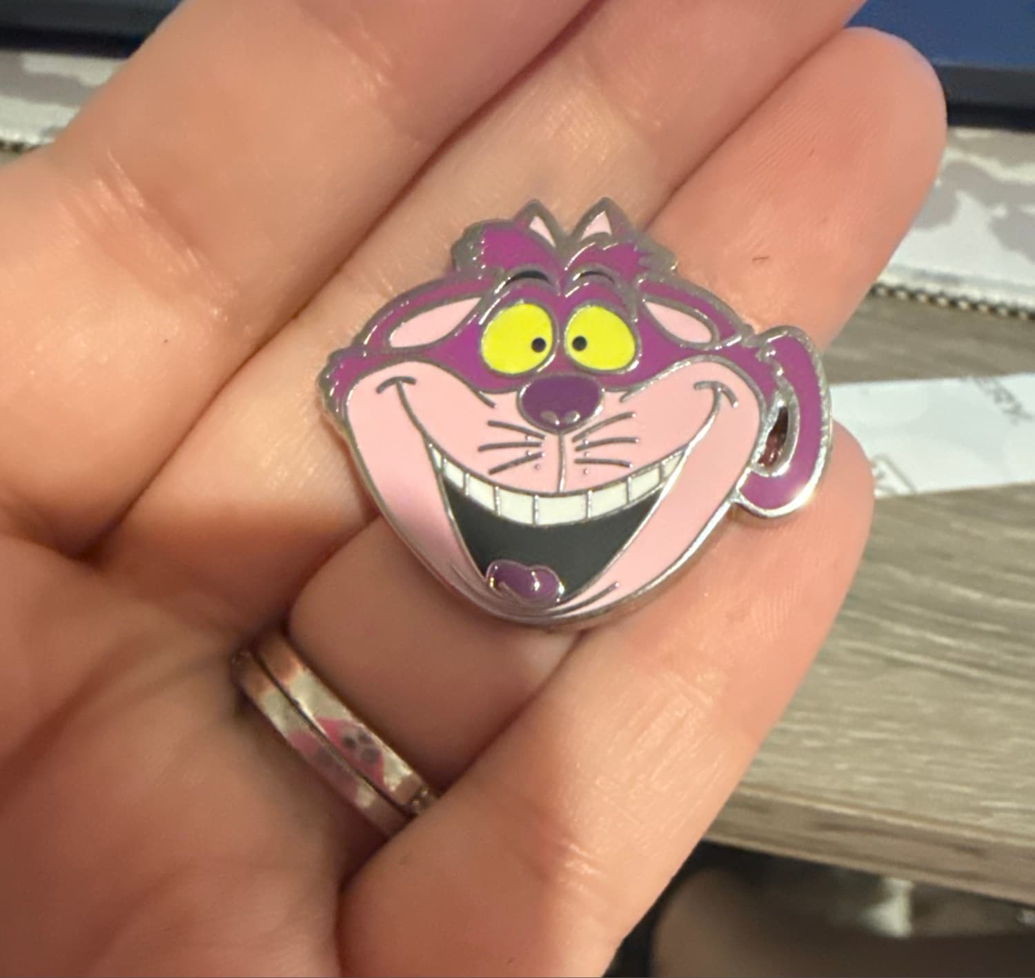 Cheshire Cat Characters as Mugs Alice in Wonderland Mystery Disney Pin front