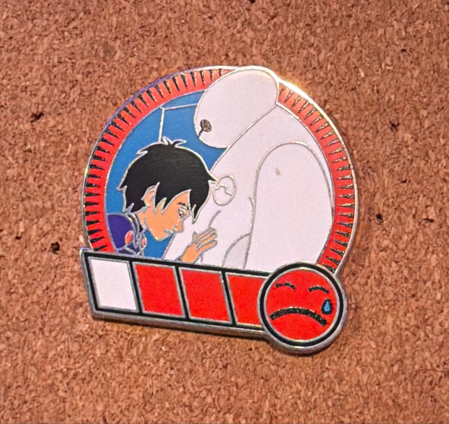Sad Hiro Hamada and Baymax Big Hero 6 Pain Levels Mystery Disney Parks Pin