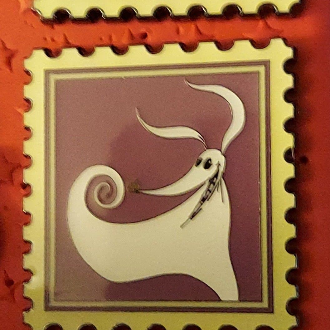 Nightmare Before Christmas Zero Stamp Collection Pin front