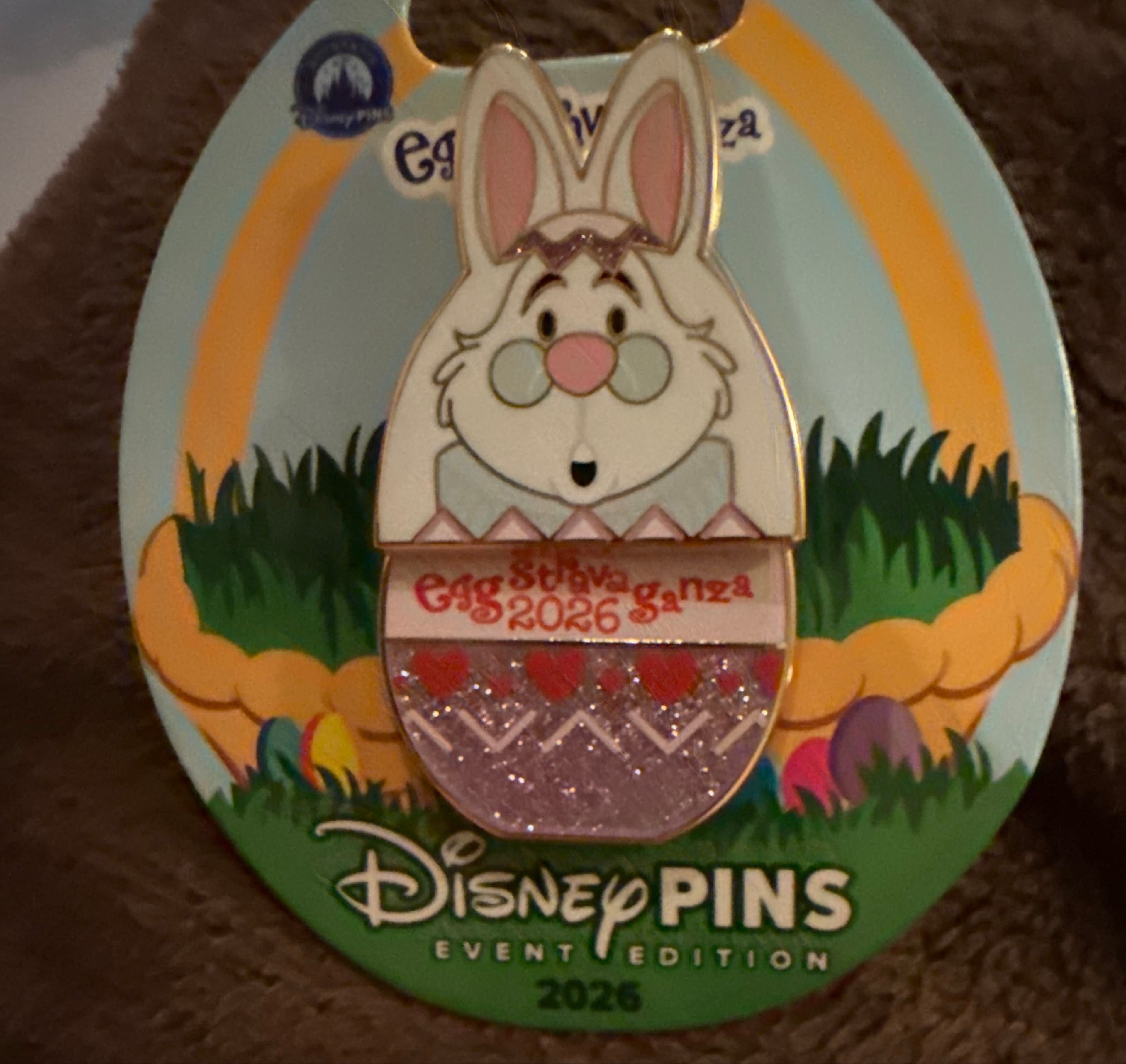 Disney Pin - 2026 Epcot Eggstravaganza - Alice in Wonderland White Rabbit Slider Pin