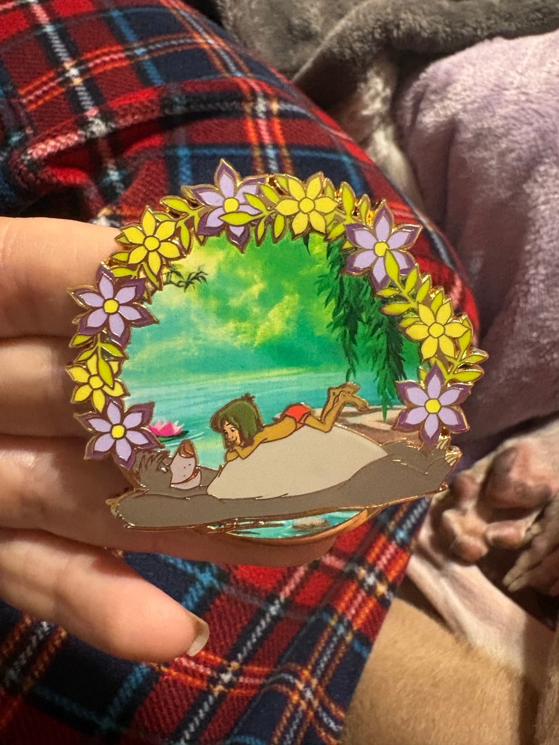 Pink A La Mode Palm The Jungle Book Chaser Pin featuring Mowgli front