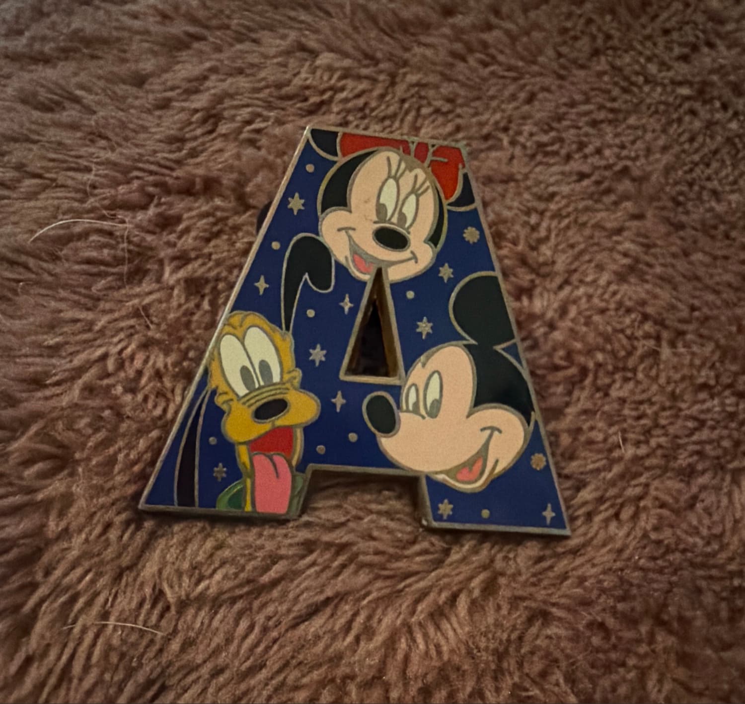 Alphabet Stars Letters - A with Mickey, Minnie and Pluto front