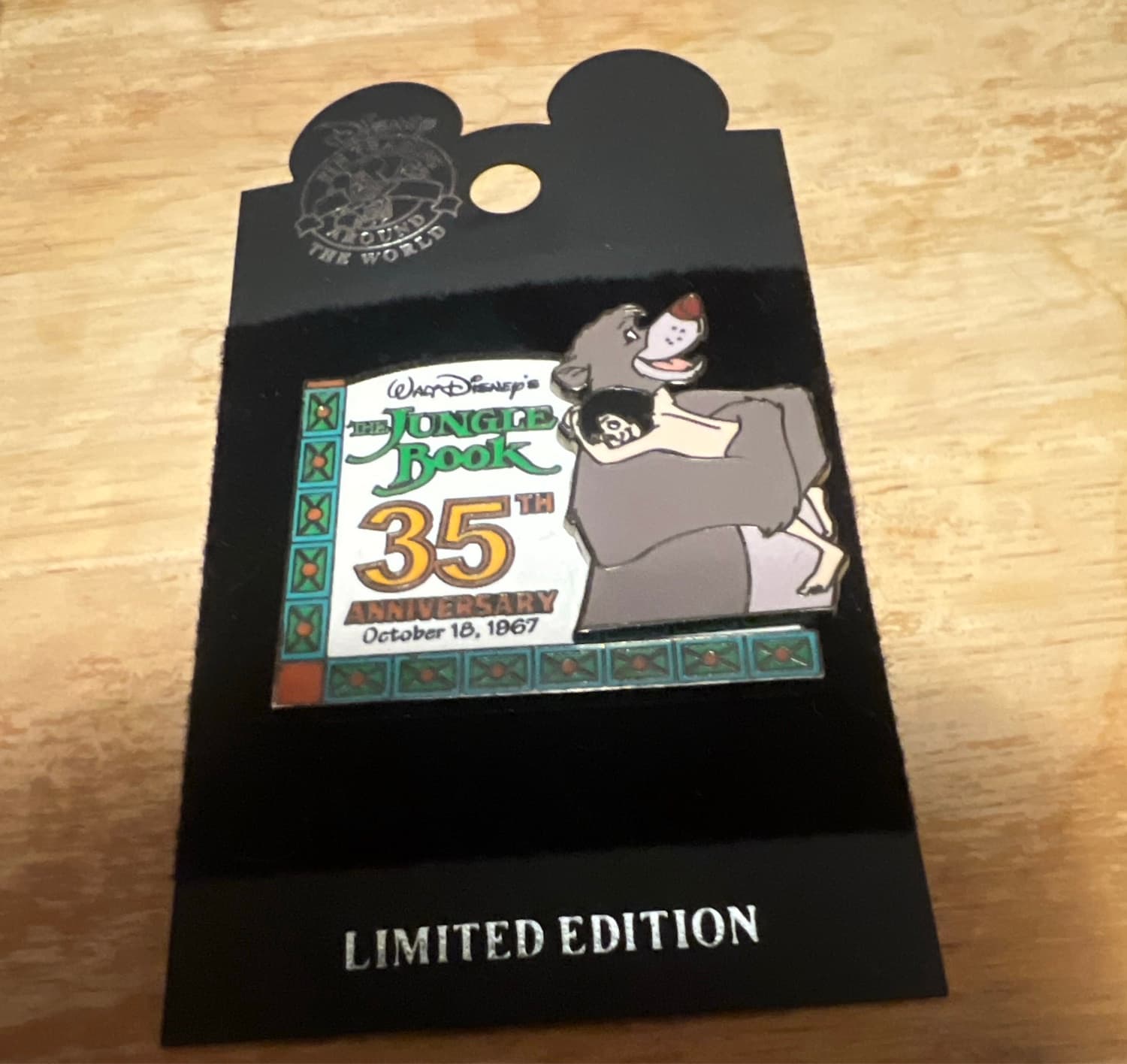 Baloo & Mowgli The Jungle Book 35th Anniversary Pin front