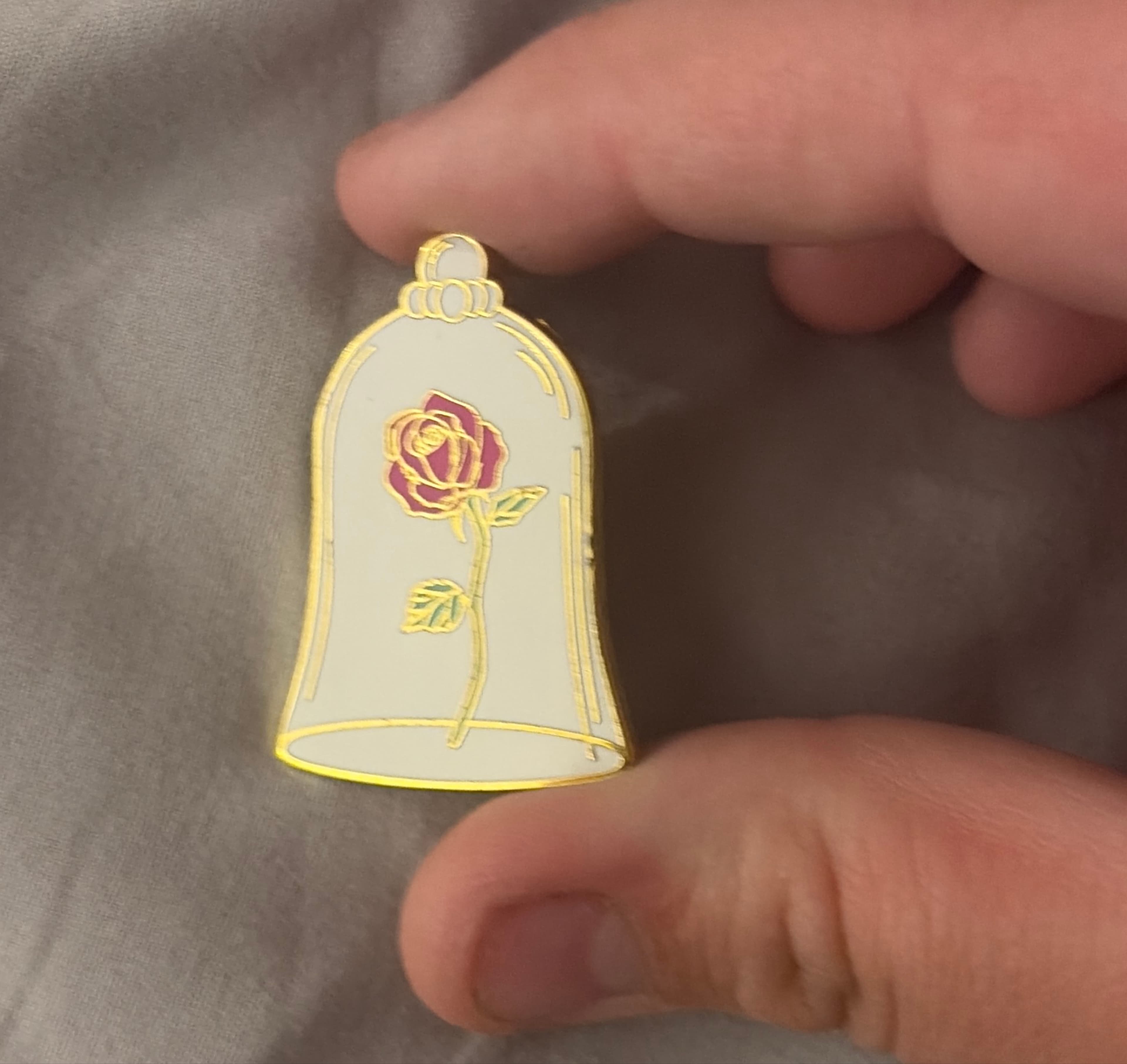 Enchanted Rose Bell Jar - Beauty and the Beast Flair front