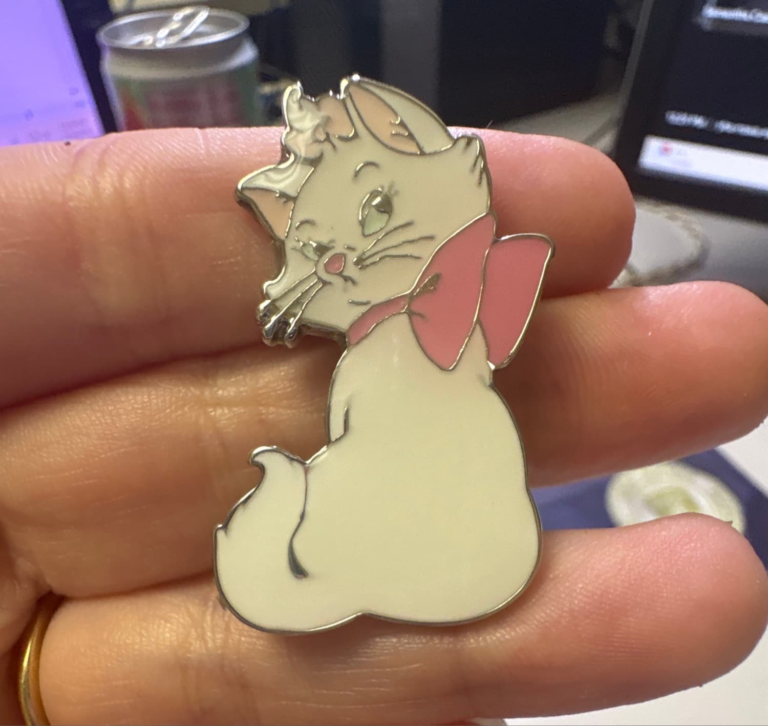 Marie Sitting Forward with Pink Bow - The Aristocats
