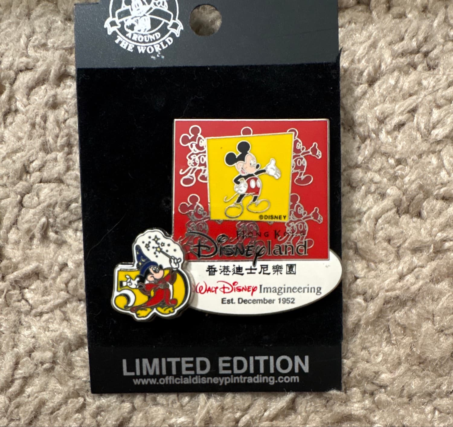 WDI - 50th Anniversary - Hong Kong Disneyland Sorcerer Mickey Mouse Pin