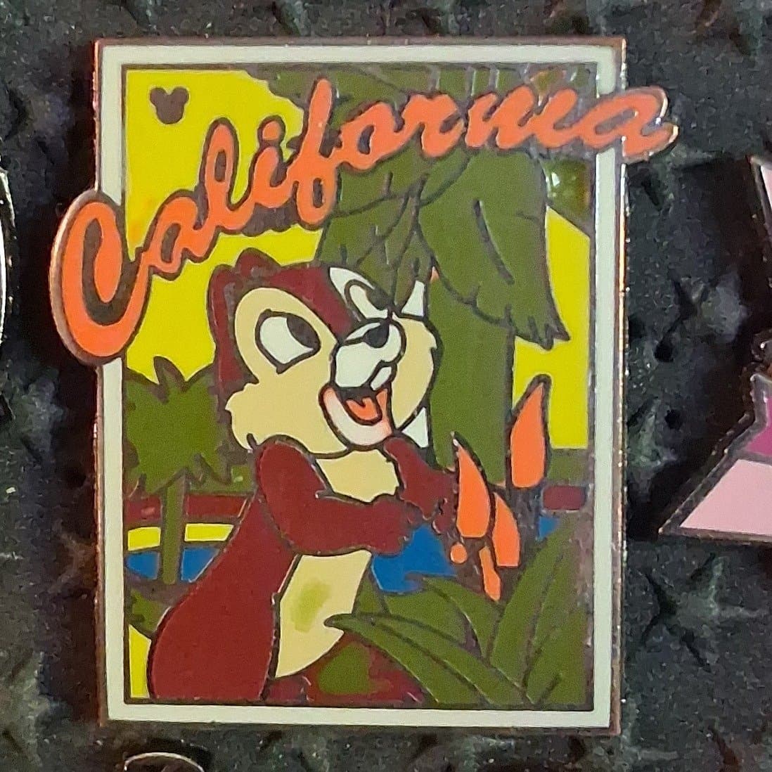 Chip California Postcard Hidden Mickey Pin front