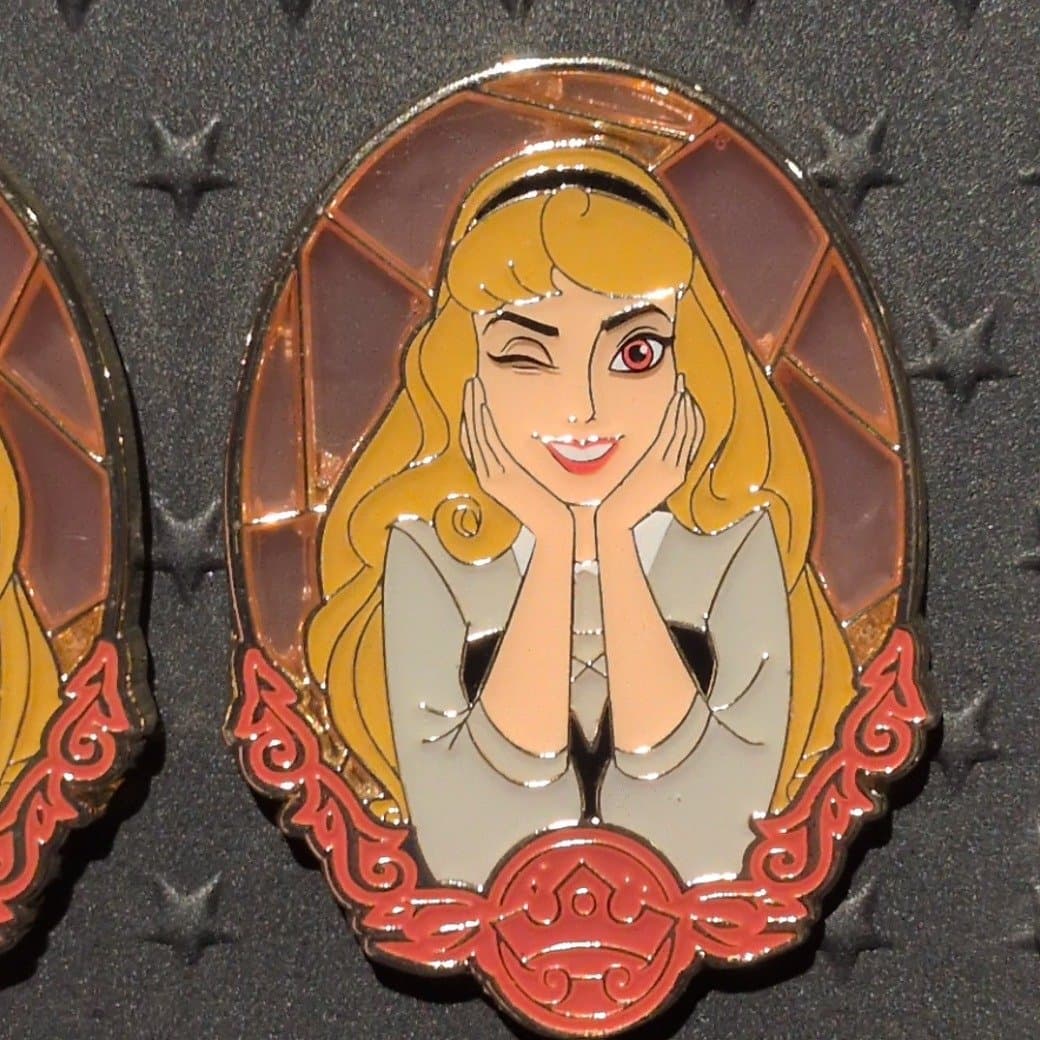 Aurora Princess Portrait Winking Pin