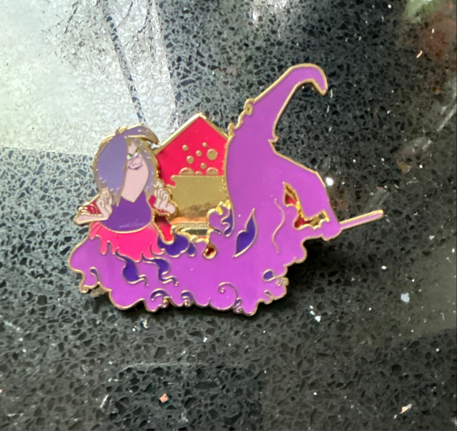 DLP MADAME MIM Pin Disneyland Paris LE 700 Villain W/ Hero Silhouette Pin front