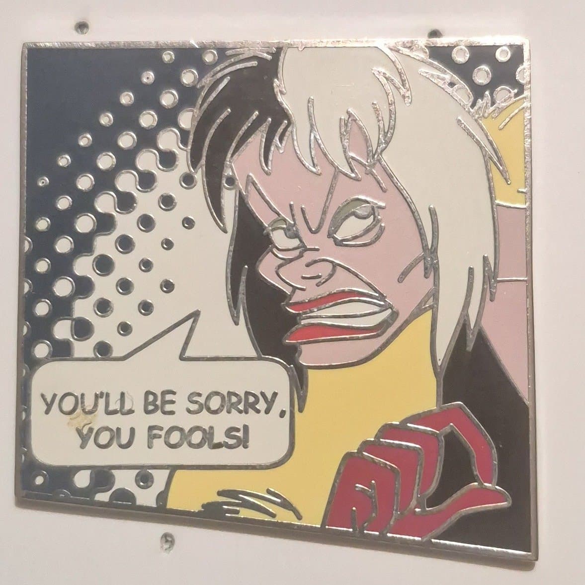 Cruella De Vil You'll Be Sorry Fools 101 Dalmatians Villains Comic Disney Pin front