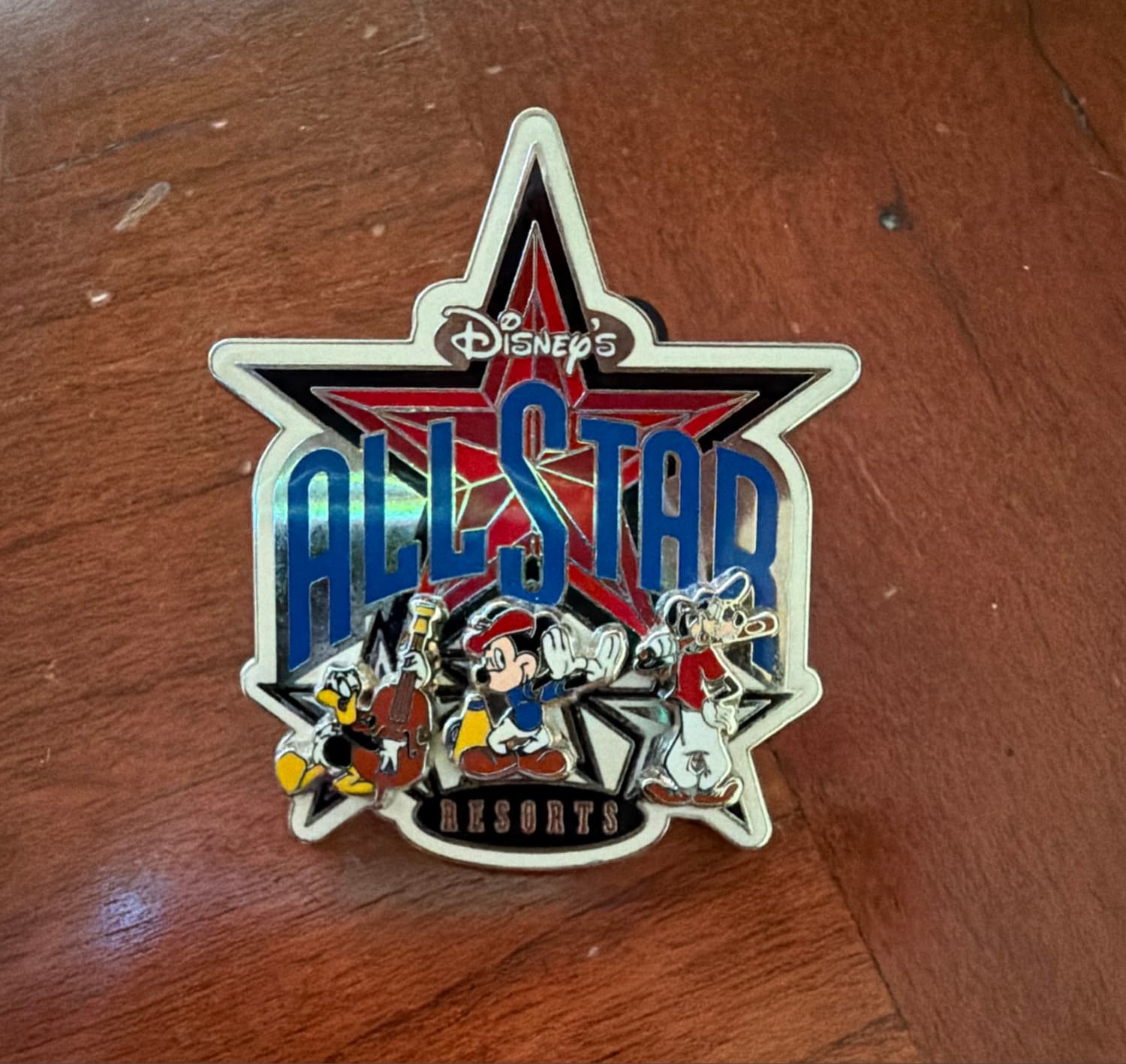 All Star Resorts - Donald Duck, Mickey Mouse & Goofy Logo Pin front