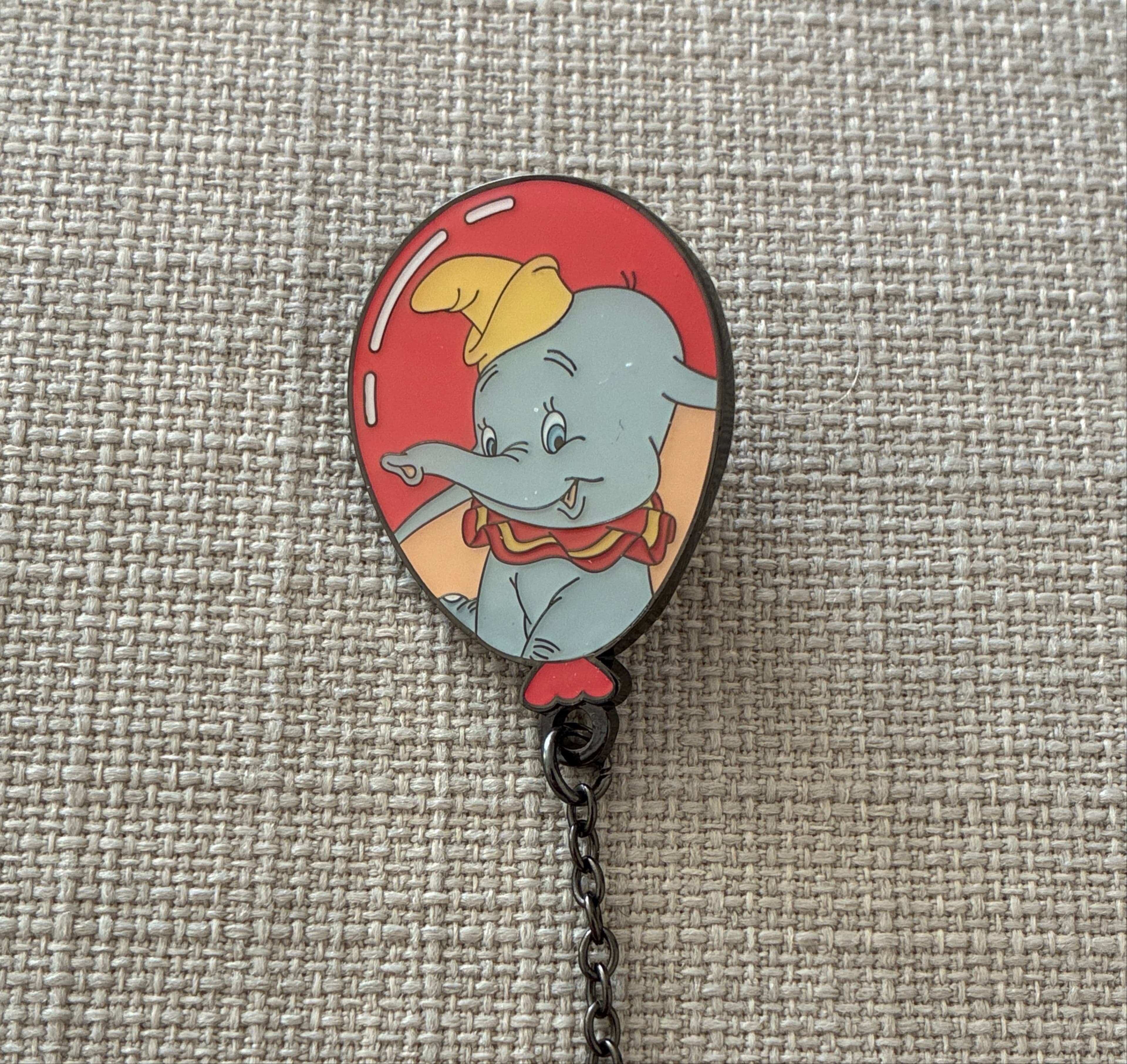 Dumbo in Red Balloon Enamel Charm with Chain