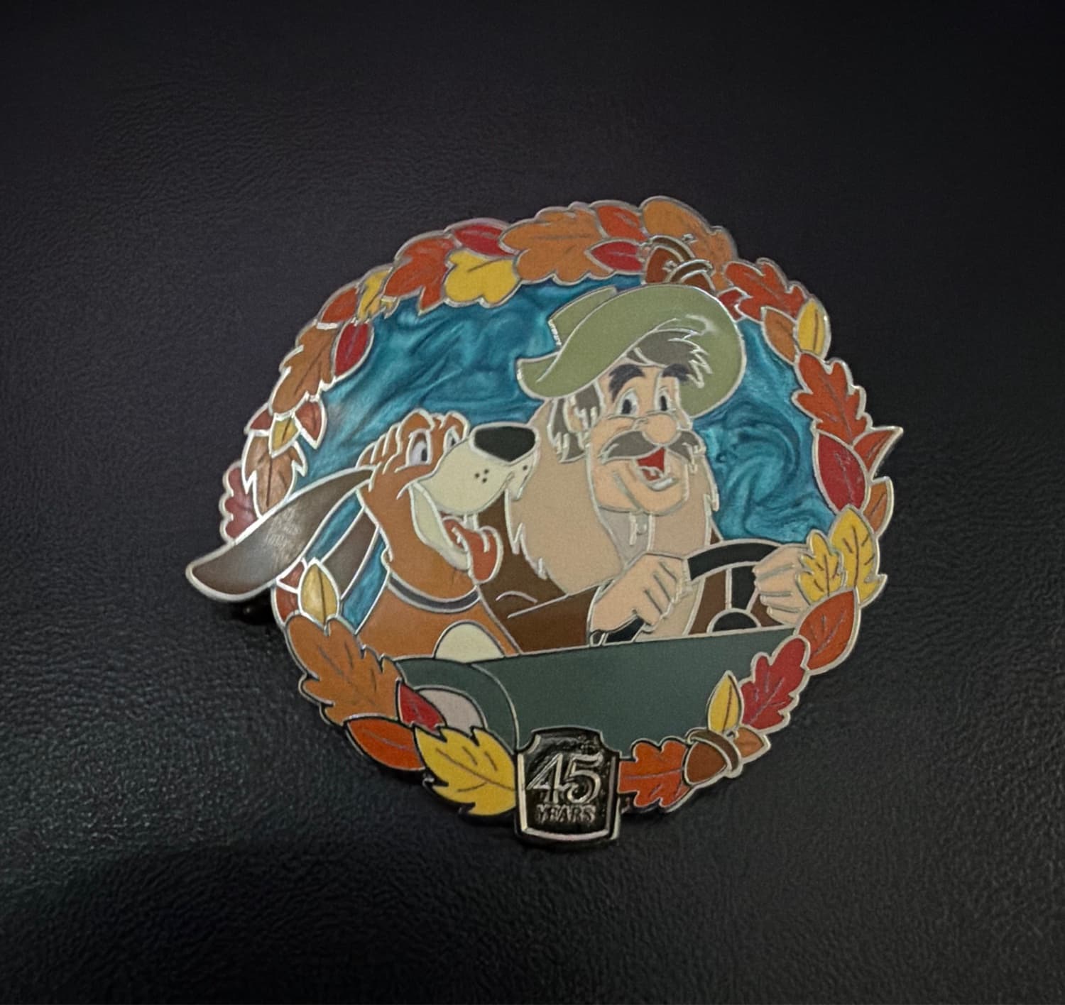 Amos Slade and Copper Driving in Car 45th Anniversary Pin - The Fox and the Hound