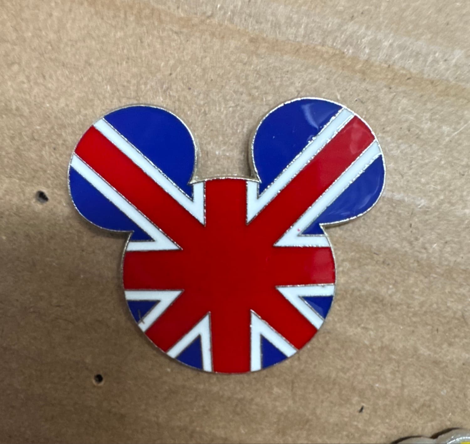 Mickey Mouse Icon United Kingdom Flag Pin front