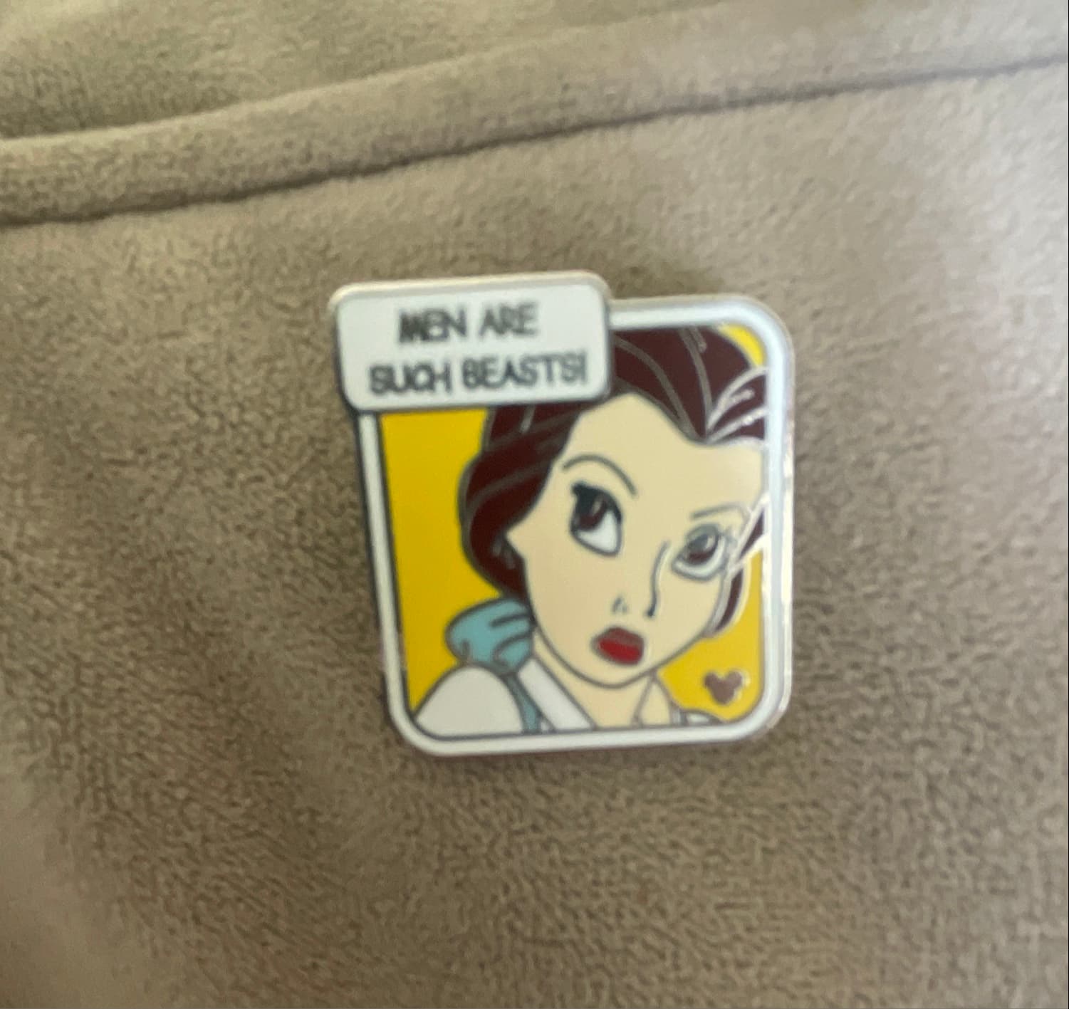 Belle "Men Are Such Beasts!" Hidden Mickey Pin front