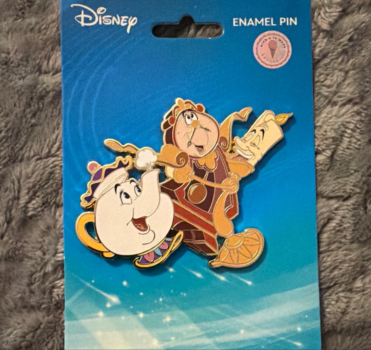 Beauty and the Beast Mrs Potts Cogsworth Lumiere Pin