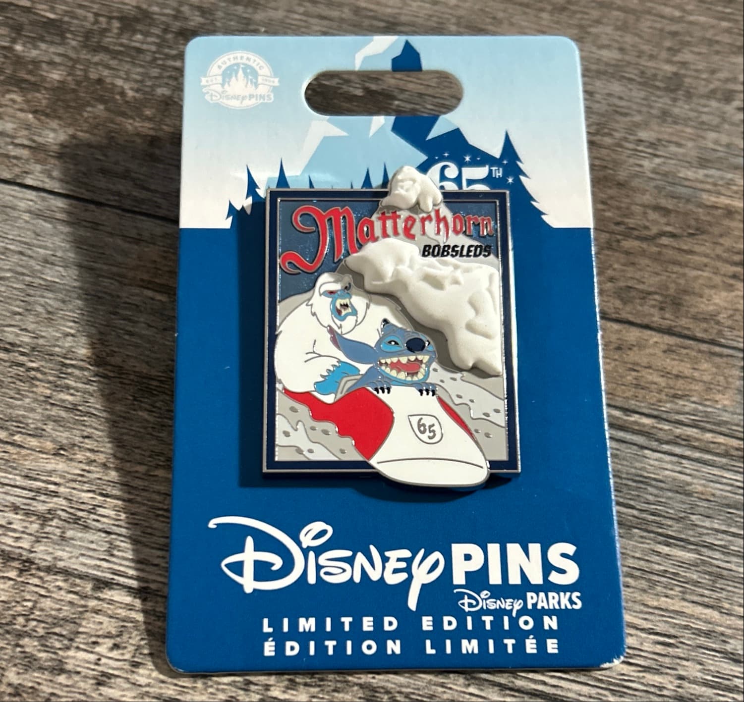 Matterhorn Bobsleds 65th Anniversary Stitch and Abominable Snowman Pin