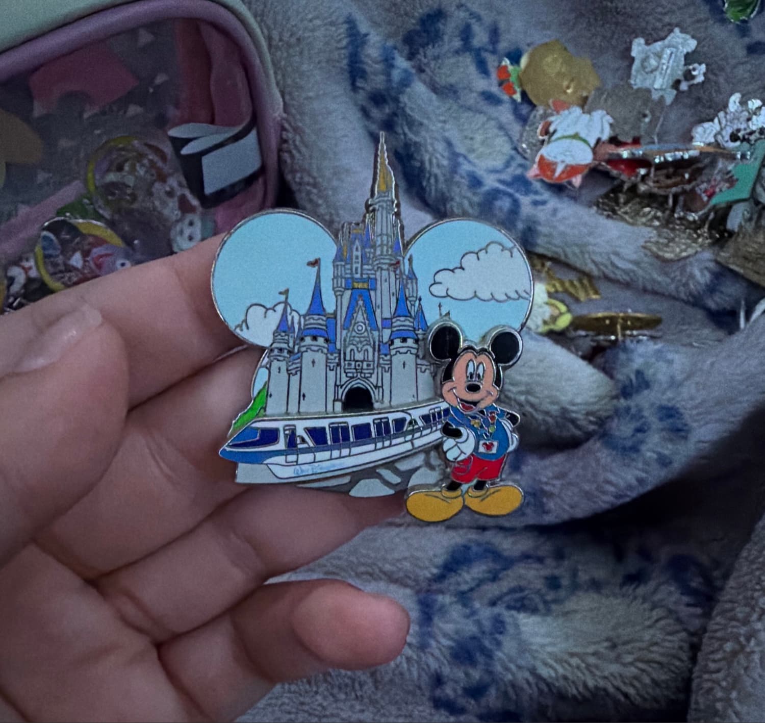 Walt Disney World Resort - Mickey Mouse and Monorail with Cinderella Castle