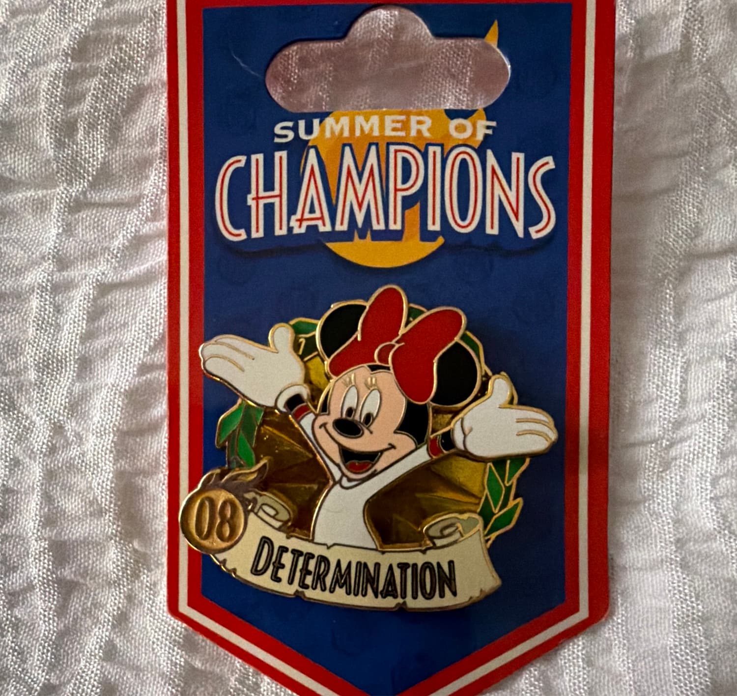 Minnie Mouse 'Determination' Summer of Champions 2008 Pin front